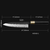 Kajiya Asakusa 9'' Gyuto - Professional Japanese Kitchen Knife for All-Purpose Cooking & Precision Cutting with 3-Layer VG10 Steel Blade & Natural Wooden Handle (Ebony)